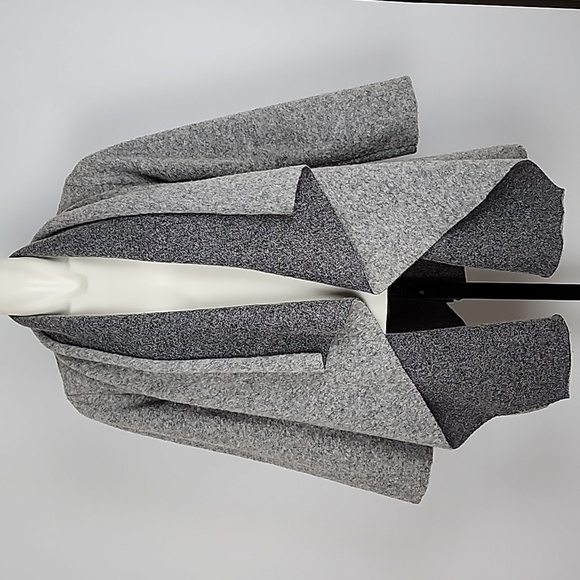 Marisa & Marie Open Front Waterfall Cardigan Wool Blend Two Tone Grey Size Small - Picture 11 of 11